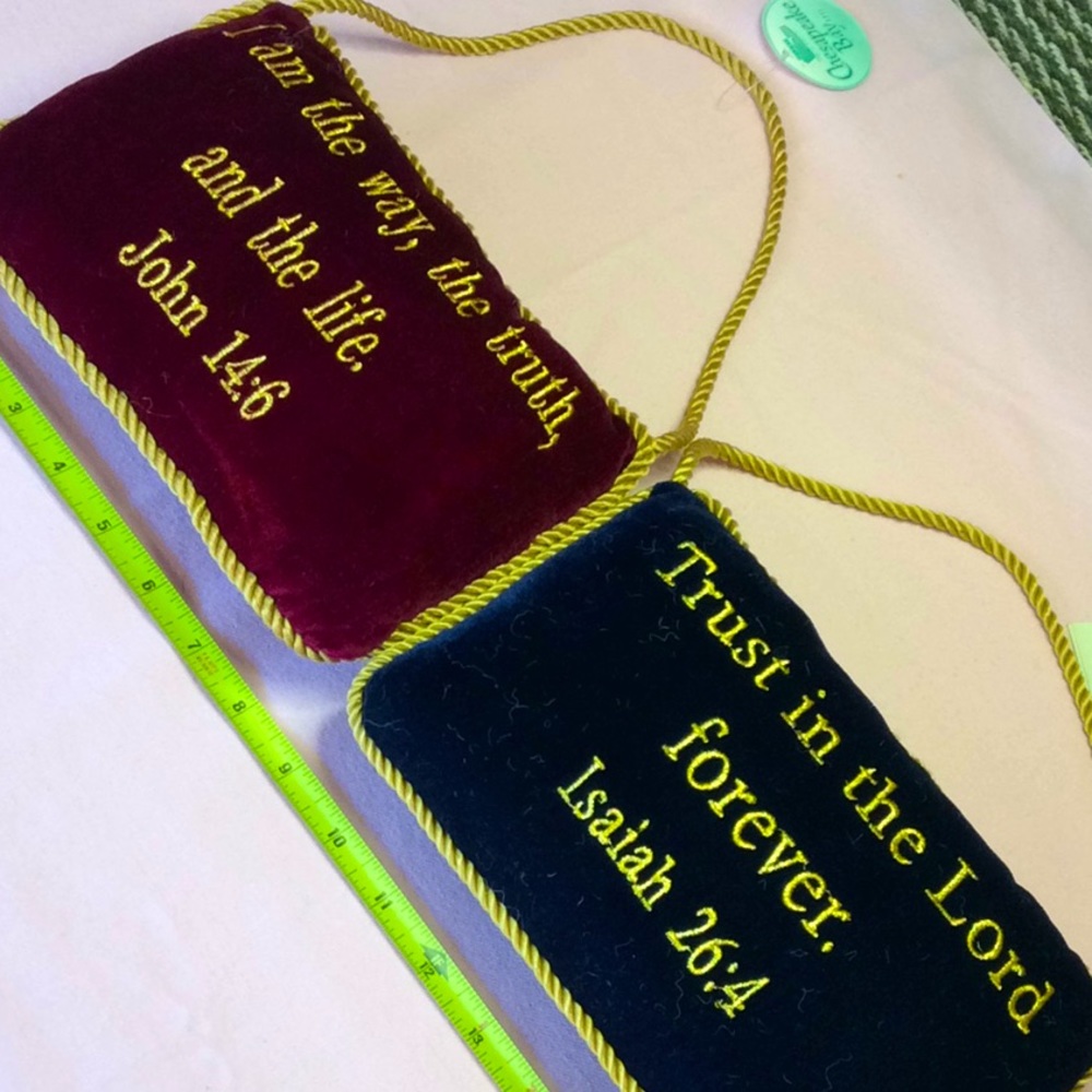 FINAL SALE PRICE Burgundy & Blue Inspiring Wall Hangings - Picture 1 of 5
